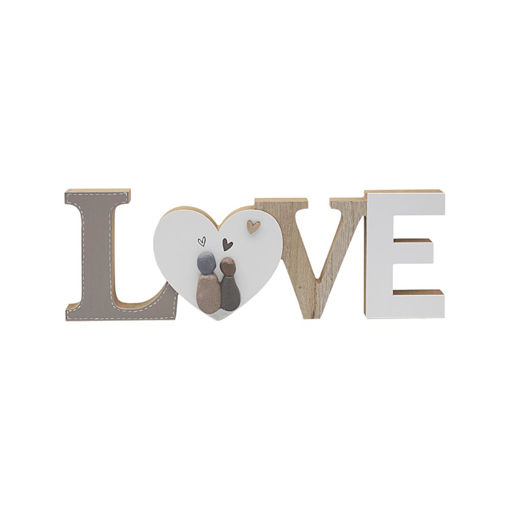 Picture of WOODEN CUT OUT LOVE PLAQUE